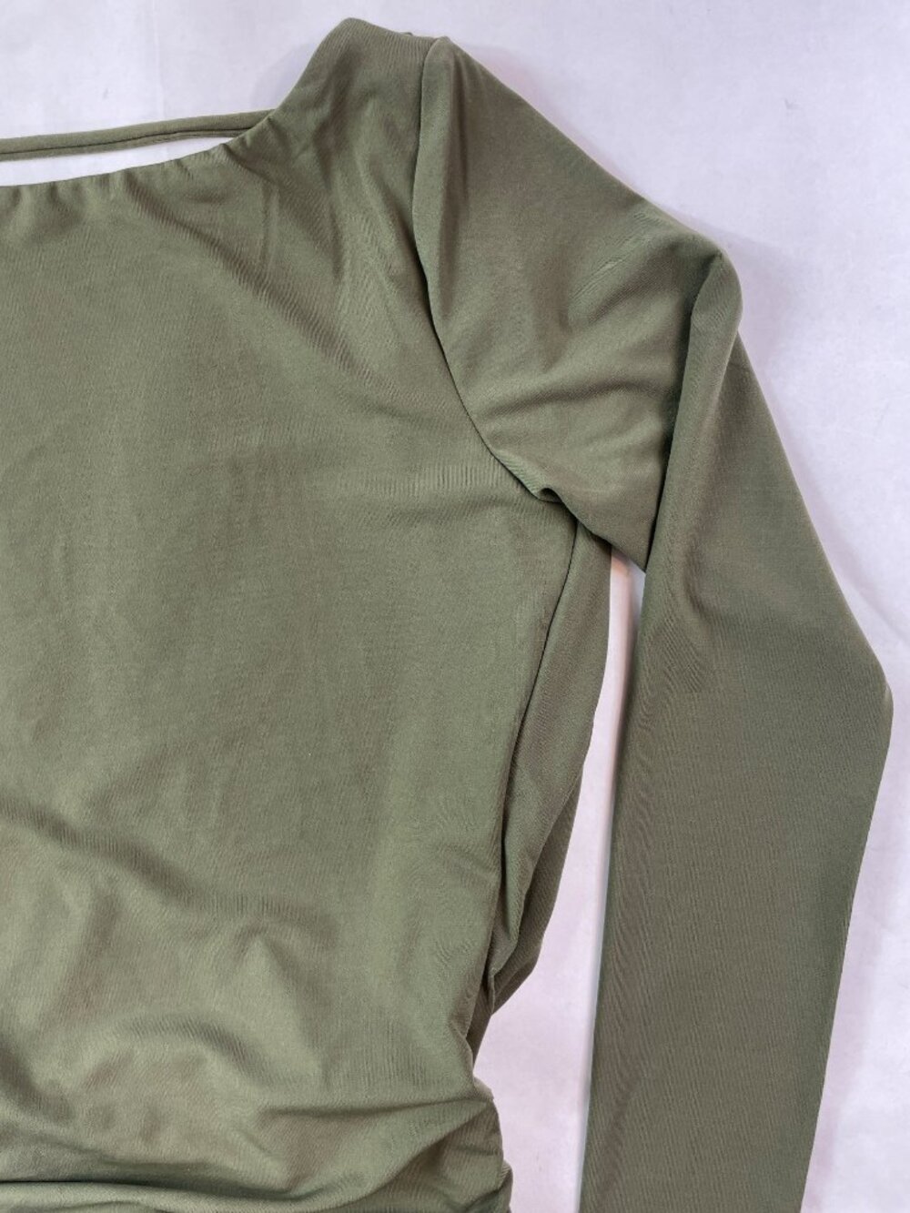 Garage Long Sleeve Cowl Back Top Kalamata Green Women's Size TTP/XXS MSRP$45 NWT - Picture 4 of 8